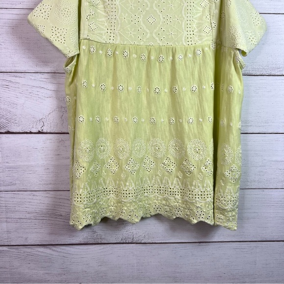 Lucky Brand Yellow Floral Doily Boho Tank Top Open Side Size XL - Picture 5 of 14